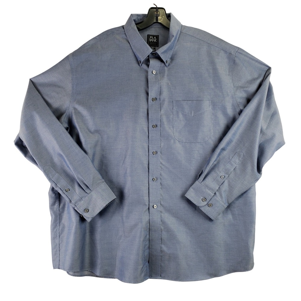 Jos. A. Bank Traveler Button Down Shirt Mens XXL Blue Traditional Fit Classic